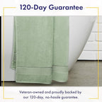 100% Organic Luxury Bath Sheets - GOTS Certified - Extra Large 35x70 Inches (Pack of 2) Zero-Twist, Long-Staple Cotton Bath Sheet Set (Eucalyptus Green)