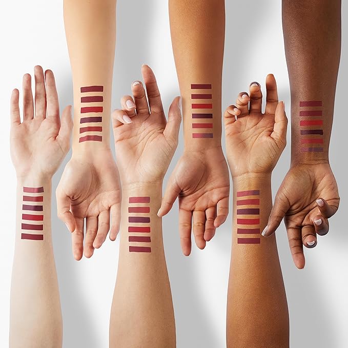 evpct 6Pcs Lipstick Matte Liquid Lipstick Lipgloss Set for Women, Dark Deep Bright Ruby Sexy Brick Red Mauve labiales mate 24 horas originales matte larga duracion 24 Hour Lipstick Long Lasting