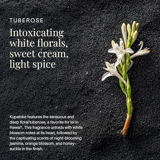 Kupaloke Tuberose Body and Hair Mist from Hawaii, Hair Perfume for a Light, Hydrating Refresh, Body Mist for Women and Men, Alcohol-Free, With Moisturizing Hyaluronic Acid & Glycerin, 3.4 oz