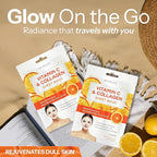 Vitamin C & Collagen Sheet Mask - Anti-Aging, Wrinkle & Age Spot Reducer, Hydrating & Moisturizing - Dermatologist Tested Korean Skincare, Clean Beauty, Cruelty-Free, All Skin Types - 5 Masks