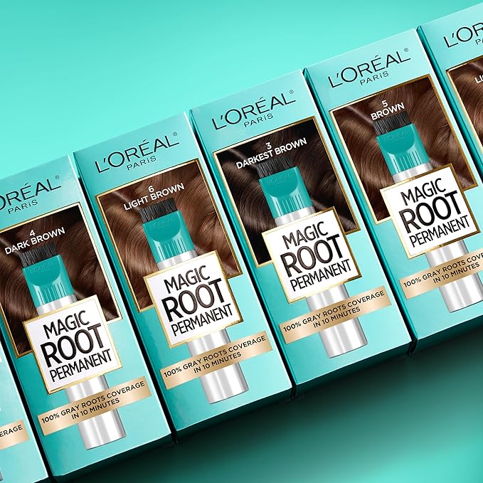L’Oréal Paris Magic Root Permanent Hair Color, 10 Minute Hair Dye Kit to Rescue Roots with 100% Gray Hair Coverage, 5 Medium Brown, 2 Pack (Packaging May Vary)