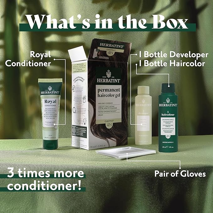 Herbatint Permanent Hair Dye - 10N Platinum Blonde - For Up To 100% Gray Coverage of Resistant Gray Hair - Ammonia-Free, Alcohol-Free & Vegan - Salon Influenced Hair Color 5.75 fl oz (Pack of 4)