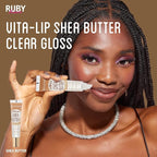 Ruby Kisses Broadway Vita-Lip Clear Lip Gloss (Shea Butter 6 Pack), Ultra-Hydrating & Soothing Formula with Multi-Vitamin Oils, High-Shine Non-Sticky Finish, Nourishing Lip Balm for Healthy Lips