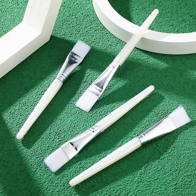 24 Pieces Facial Brush Face Brush Cosmetic Makeup Brushes for Esthetician Tools Facial Eye Application and DIY Needs Mask Mud Cream Makeup (White)