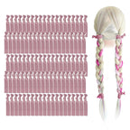MEEDEE 100 Pack Dusty Rose Color Hair Ties For Women No Crease Soft Elastic Ribbon No Damage Pink Hair Ties Dusty Rose Knotted Ouchless Hair Ribbon Yoga Hair Ribbons Elastic Bracelets