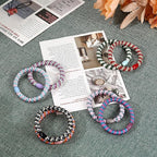 30 Pcs Hair Ties No Damage for Women Girls, High Elastic Braided Hair Ties for Thick Hair, Soft Ponytail Holders, No Crease Hair Bands for Curly Thin Hair Scrunchies (Striped Theme)