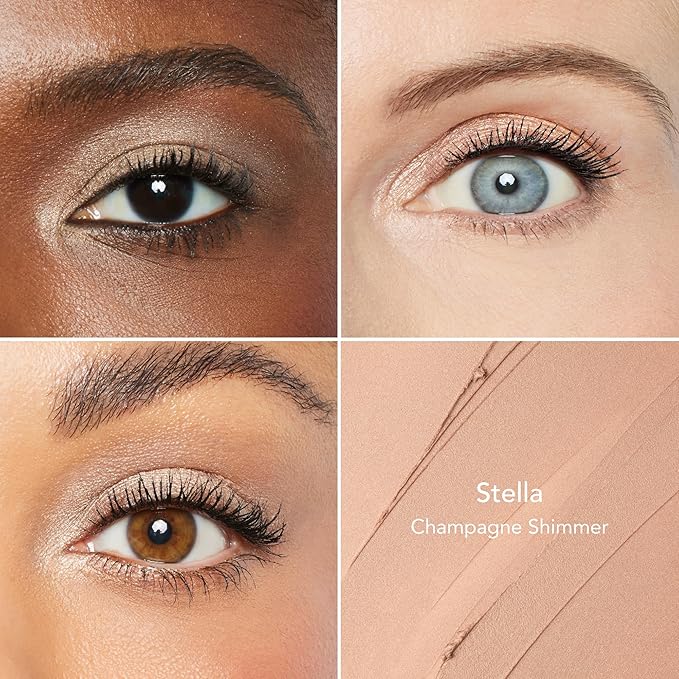 Thrive Causemetics Brilliant Eye Brightener Shimmer Classic Eyeshadow Stick Bundle, 3 Shades, Waterproof & Crease Proof Cream to Powder Long Lasting Formula, 3 Shadow Sticks & Confetti Makeup Bag