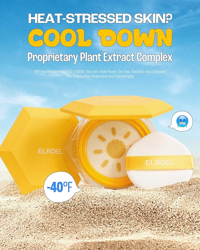 Pang Pang Big Sun Cushion Plus - Broad Spectrum SPF50+ PA++++ Korean Sunscreen Cushion for Face & Body - Hypoallergenic & Lightweight Sun Cream, No White Cast (0.88 oz)