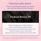 eSalon Permanent Hair Color & Hair Dye Complete Kit - Darkest Brown - Personal Colorist for Up To 100% Gray Coverage, All Hair Types - Professional-Grade Ammonia-Free