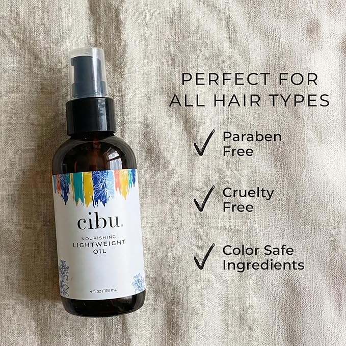 CIBU Nourishing Argan Oil Hair Serum | Anti-Frizz, Heat Protectant & Anti-Breakage Formula | Lightweight Hair Treatment | 4 Ounces