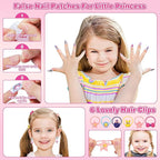 99 Pcs Kids Makeup Kit for Girls, Princess Toys Real Washable Cosmetics Set with Mirror, Hair Ties, Nails, Rings, Earrings, Necklace, Perfect for 3 4 5 6 7 8 Year Old Girls Birthday