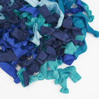 MEEDEE Ombre Blue Hair Accessories - 100 Pack Soft Ribbon Knotted Hair Ties for Women, No Crease, No Damage, Ouchless, Ideal for Ponytails, Yoga, and Bracelets