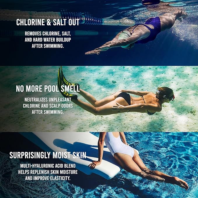 SOOO Swim Shampoo & Body Wash Set 16.9oz | 2-in-1 Chlorine Removal After-Swim Care for Swimmers | Hydrating & Moisturizing | Sulfate-Free, Paraben-Free, Silicone-Free | Korean Premium Swim Care