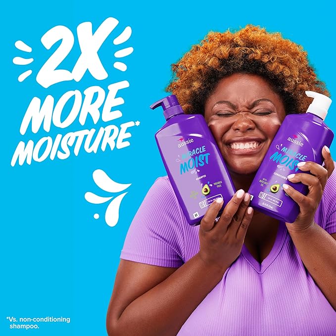 Aussie Miracle Moist with Avocado & Jojoba Oil, Paraben Free Conditioner, 26.2 fl oz
