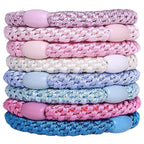 J.CARP 8Pcs Mixed color Hair Ties for Women Girls, Elastics Hair Bands Ponytail Holders, No Damage No Crease Hair Elastics, Perfect for Girls and Women with Thick or Curly Hair, Style 12