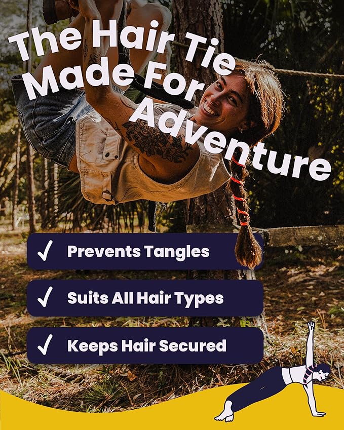 Rip Tie 24" x 3mm Extra Hold Soft Hair Tie for Women, 1pc. Midnight – Tangle Free Ponytail Holders – Prevents Hair Damage – Ideal for Activities like Surfing, Exercising, Running, and More