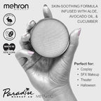Mehron Paradise FX Metallics – Metallic Silver 1.4 oz | Professional Water Activated Shimmering Metallic Paint for Raves, Costumes, Special Effects, Halloween, Stage, Screen, Theater & Cosplay FX