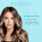Boar Bristle Brush, Gentle Hair Extension and Wig Care with Natural Bristles for Smoothing Styling