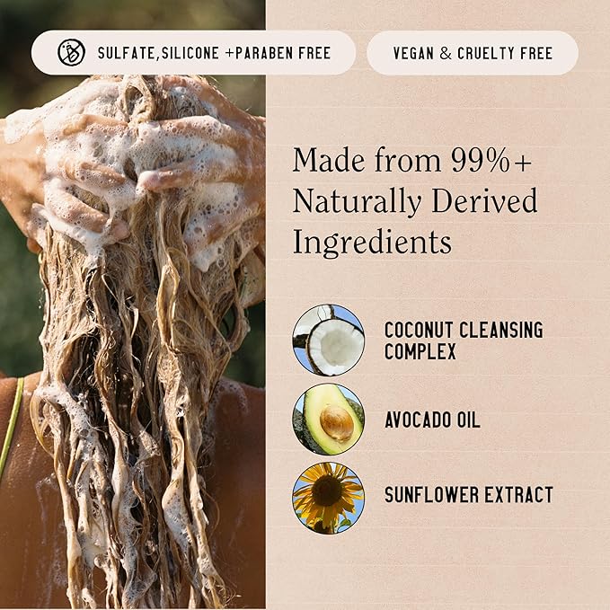 California Naturals Coconut Shampoo & Conditioner, Natural, Vegan, Cruelty, Silicone, Paraben, and Sulfate Free Shampoo, All Hair Types, 20 Fl Oz (Pack of 2), Classic Clean Coconut