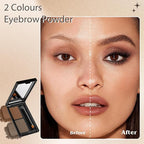 Brown Gray Eyebrow Powder，Eyebrow Kit Makeup Palette，Two Colors Matte Eye Brow Powder With Mirror&Brow Brush for Women，LongLasting，Waterproof，Fill & Sculpt，Defined Natural Brows 02