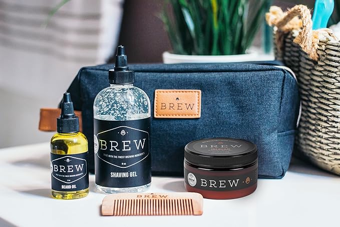 Brew Grooming Hair Styling Clay for Men - Matte Strong Hold Molding Pomade for Beard and Hair - Natural Ingredients Barley, Hops, Yeast - Paraben Free - Water Based for Smooth Finish 4 oz