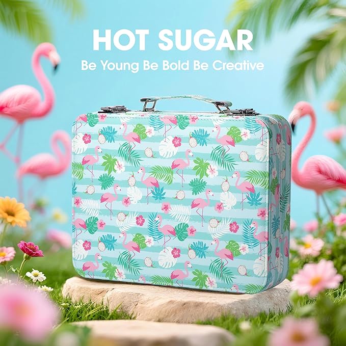 Hot Sugar Makeup Kit for Teenager Girls 10-12, All in One Beginner Makeup Kit for Women Full Kit, Teen Cosmetic Gift Set on Birthday Christmas (Green Flamingo)