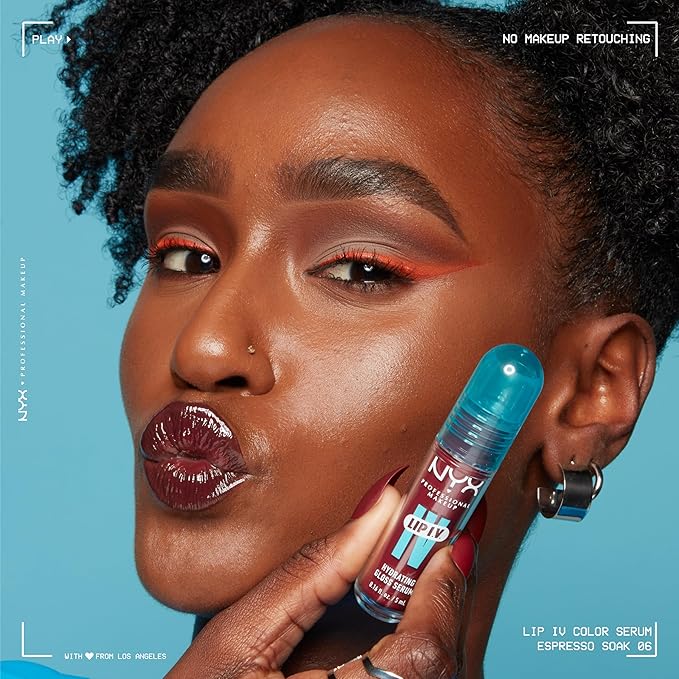 NYX Professional Makeup Lip IV Hydrating Glossy Lip Stain with 12HR Hydration - Splash N Spice (Brown)