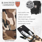 3 Swords Germany - Brand Quality 4 Piece Manicure Pedicure Grooming kit Set for Professional Finger & Toe Nail Care Tweezers File Clipper Fashion Leather case in Gift Box, Made by 3 Swords (03621)