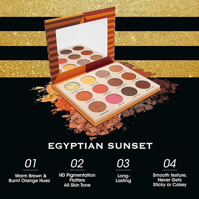 EBIN NEW YORK Egyptian Sunset - Secret of Pharaoh Eyeshadow Palette, Highly Pigmented and Blendable, Cruelty-Free, Long-Lasting Matte & Shimmer