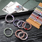 30 Pcs Hair Ties No Damage for Women Girls, High Elastic Braided Hair Ties for Thick Hair, Soft Ponytail Holders, No Crease Hair Bands for Curly Thin Hair Scrunchies (Striped Theme)