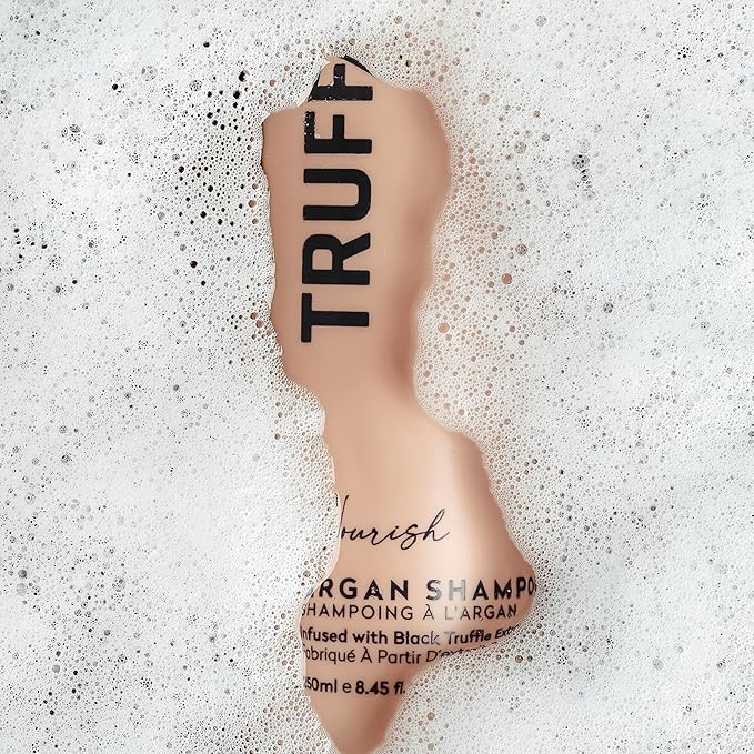 TruffLuv | Nourish Collection Argan Shampoo, Infused with Black Truffle Extract, Replenishing Shampoo, Deeply Hydrates, Nourishes & Soothes Hair and Scalp, Paraben Free, Sulfate Free, 8.45 Fl Oz