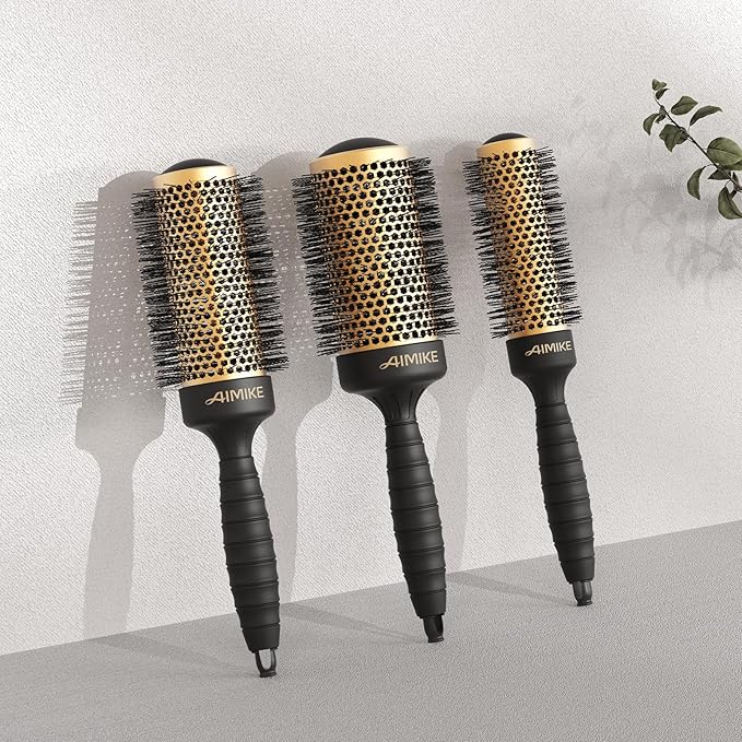 AIMIKE Round Brush for Blow Out, Large Round Hair Brush with Nano Thermal Ceramic Tech, Quick Blow Drying & Styling, Volumizing Blowout Brushes for Women Long Hair, 2.1 in Barrel (Not-electric)