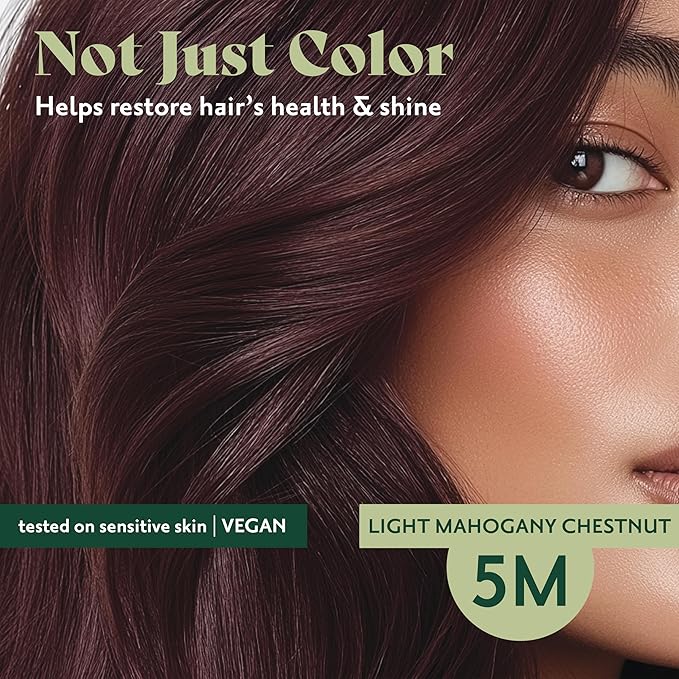 Herbatint Permanent Hair Dye For Women - 5M Light Mahogany Chestnut - For Up To 100% Gray Coverage of Resistant Gray Hair - Ammonia-Free, Alcohol-Free & Vegan - Salon Influenced Hair Color 5.75 fl oz