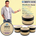 Smooth Viking Hair Paste for Men - Hair Styling Cream with Minimal Shine & Medium Hold Hair Products for Men, Hair Cream for Men, Styling Paste for Textured Messy Hairstyle - Made in USA, 2oz