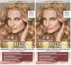 L’Oreal Paris Excellence Universal Nudes Permanent Hair Color, Ammonia Free Hair Dye for Gray Hair Coverage, 8N Natural Blonde, 1 Hair Dye Kit (Pack of 2)