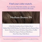 eSalon Permanent Hair Color & Dye Kit - Medium Brown - Personal Colorist for Up To 100% Gray Coverage, All Hair Types - Professional-Grade Ammonia-Free Hair Dye
