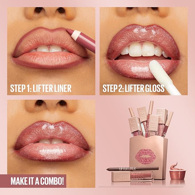 MAYBELLINE Lifter Liner Lip Liner Makeup, Lip Pencil with Hyaluronic Acid For A Fuller, Lifted Make Up Look, Open Late, 1 Count