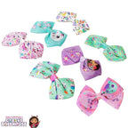 Gabby's Dollhouse Hair Bows - Hair Accessories Gift Set - 7 Pcs 4 Inch Bundle for Girls Different Character on each Hair Clip Kids Bow - Alligator Clip - Ages 3 +