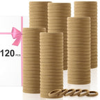 LuSeren 120 Pcs No Damage Hair Ties for Thick Hair, Large Soft Seamless Nylon Hair Elastics for Women, Ponytail Holders, Hair Accessories – Light Brown