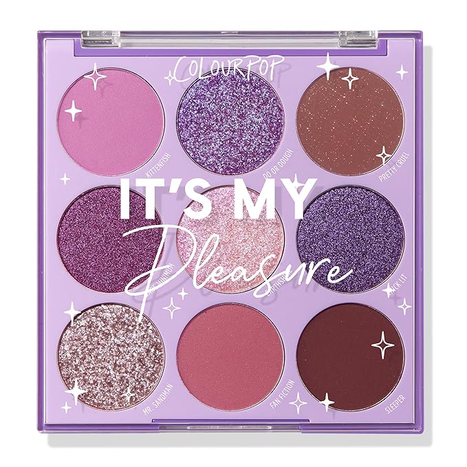 ColourPop Eyeshadow Palette - Eye Makeup Palette with Matte, Metallic, Matte Sparkle & Glitter Finishes - High-Pigment Eye Makeup with a Long-Wearing Formula - It's My Pleasure (0.3 oz)