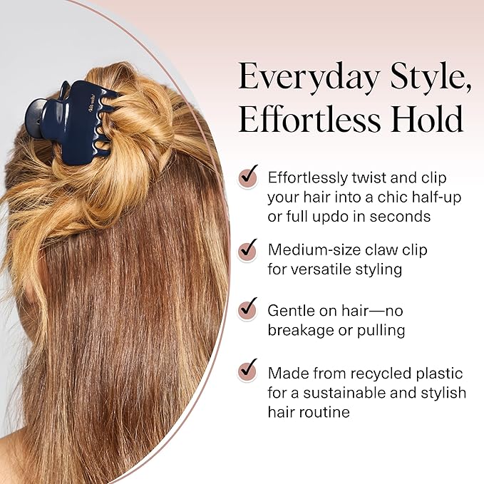 Kitsch Medium Hair Clips for Women – Strong Hold Claw Clips for Thick or Thin Hair – Recycled Plastic, Non-Slip, Durable | Ideal Gifts for Women – Blue Orchid – 1pc