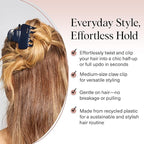 Kitsch Medium Hair Clips for Women – Strong Hold Claw Clips for Thick or Thin Hair – Recycled Plastic, Non-Slip, Durable | Ideal Gifts for Women – Blue Orchid – 1pc