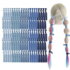 MEEDEE 100 Pack Dusty Blue Shades Hair Ties For Women No Crease Soft Elastic Ribbon No Damage Blue Color Palettes Hair Ties Knotted Ouchless Hair Ribbon Yoga Hair Ribbons Elastic Bracelets