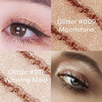 KYDA 2 Colors Single Glitter Eyeshadow, Champagne Glow Eyeshadow, Shimmer Pearl Eyes Shadow, Ultra-fine Lightweight Powder, Sparkling Pressed Eye Shadow, Moonstone+Weaving Maid