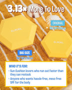 Pang Pang Sun Cushion Plus - Korean Hypoallergenic & Lightweight Sunscreen with Puff Sponge - Broad Spectrum SPF50+ PA++++ (0.53 oz)