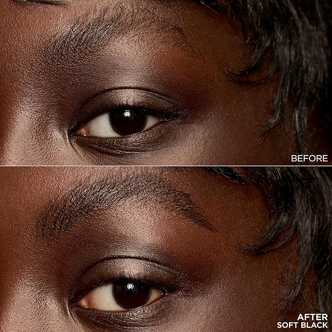 L'Oreal Paris Faux Brow, Hair-Like, Filling Eyebrow Pen with Double-Brush Tip, Fast & Precise Eyebrow Makeup, Soft Black, 0.04 Fl Oz