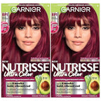 Garnier Hair Color Nutrisse Ultra Color Nourishing Creme, RP1 Dark Intense Pink Red (Cherry Flamingo) Permanent Hair Dye, 2 Count (Packaging May Vary)