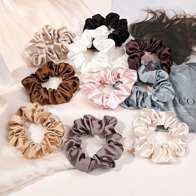 Hair Ties Small Scrunchies for Women's Hair Scrunchies Both for Thick Hair or Thin Hair Curl Hair No Crease Ponytail Holder No Hurt Your Hair