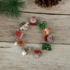 10PCS Mini Christmas Hair Claw Clips for Women-Christmas Tree and Gloves Gingerbread Snowman Stanta Claus Hair Accessories Cute Party Gifts for Girls