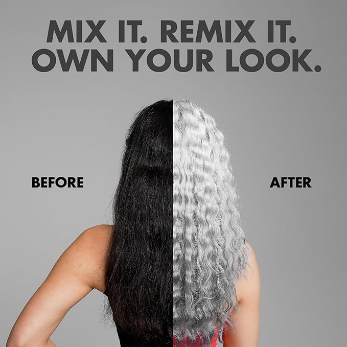 Got2b Color Remix, Customizable Semi-Permanent Hair Color, 100 Silver Era